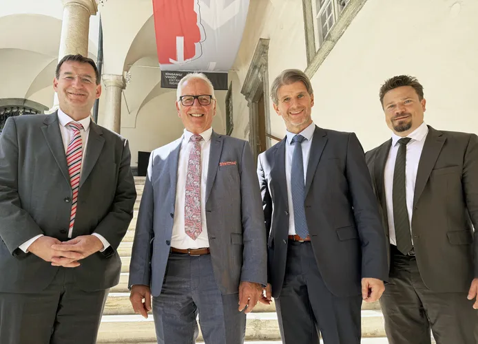 Am Bild sind Jens Michel, Reinhart Rohr, Günter Bauer und Werner Sedlak zu sehen.